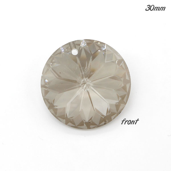 30mm Crystal round coin pendant, silver shade, hole: 1.5mm - Click Image to Close