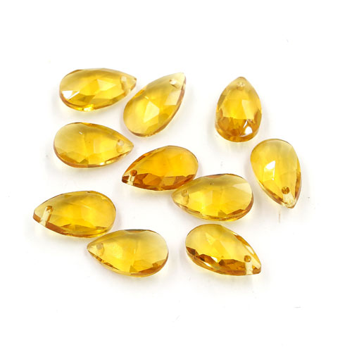 10Pcs 16x9mm Crystal beads Faceted Teardrop Pendant, sun, hole: 1mm - Click Image to Close