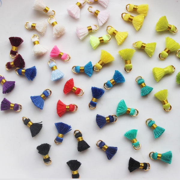 10 pcs of 10mm Mini Tassels, Handmade Silky Tassels - Click Image to Close