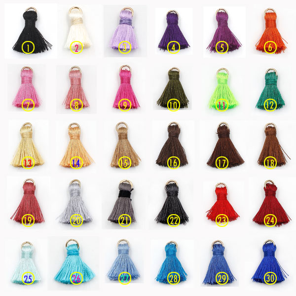 10 pcs 20mm mini Thick Silky Tassels, 30 color you can choose - Click Image to Close