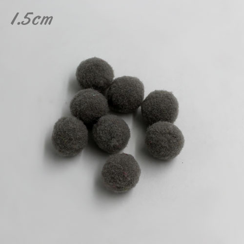 50Pcs 15mm Craft Fluffy Pom Poms Bobble ball, gray color - Click Image to Close