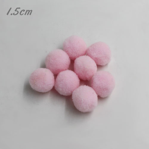 50Pcs 15mm Craft Fluffy Pom Poms Bobble ball, light pink color - Click Image to Close