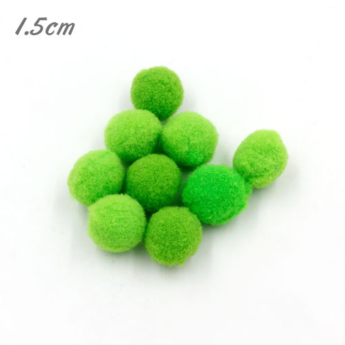 50Pcs 15mm Craft Fluffy Pom Poms Bobble ball, lt green color - Click Image to Close