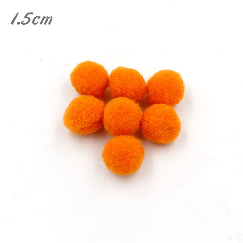 50Pcs 15mm Craft Fluffy Pom Poms Bobble ball, orange color - Click Image to Close