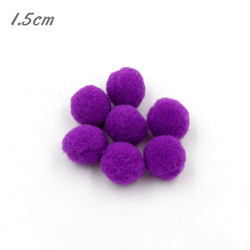 50Pcs 15mm Craft Fluffy Pom Poms Bobble ball, purple color - Click Image to Close