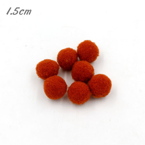 50Pcs 15mm Craft Fluffy Pom Poms Bobble ball, red brown color - Click Image to Close