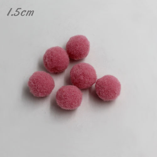50Pcs 15mm Craft Fluffy Pom Poms Bobble ball, rosaline color - Click Image to Close