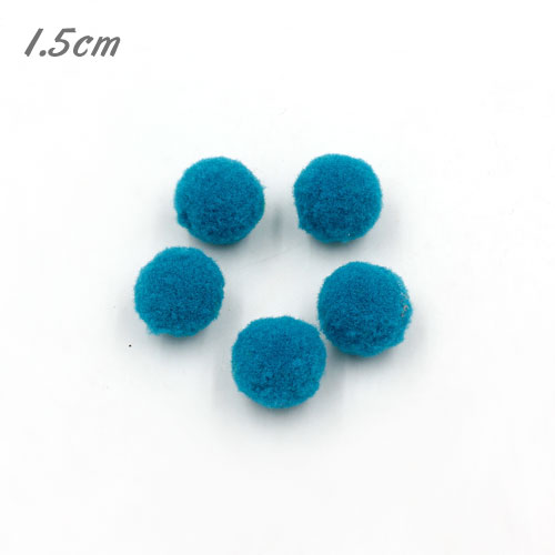 50Pcs 15mm Craft Fluffy Pom Poms Bobble ball, teal blue color - Click Image to Close