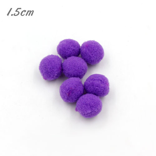 50Pcs 15mm Craft Fluffy Pom Poms Bobble ball, violet 2 color - Click Image to Close