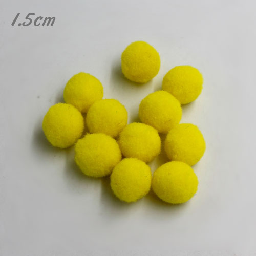 50Pcs 15mm Craft Fluffy Pom Poms Bobble ball, yellow color - Click Image to Close