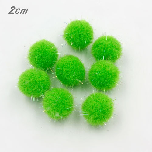 50Pcs 20mm Craft Fluffy Pom Poms Bobble Craft diy, green color - Click Image to Close