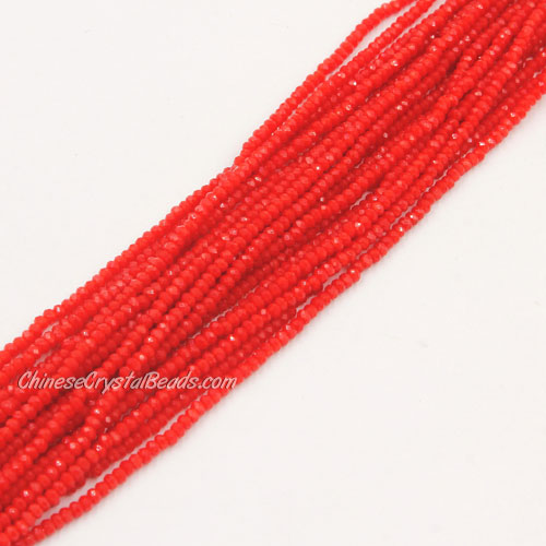 1.7x2.5mm rondelle crystal beads, lt red velvet, 190Pcs - Click Image to Close