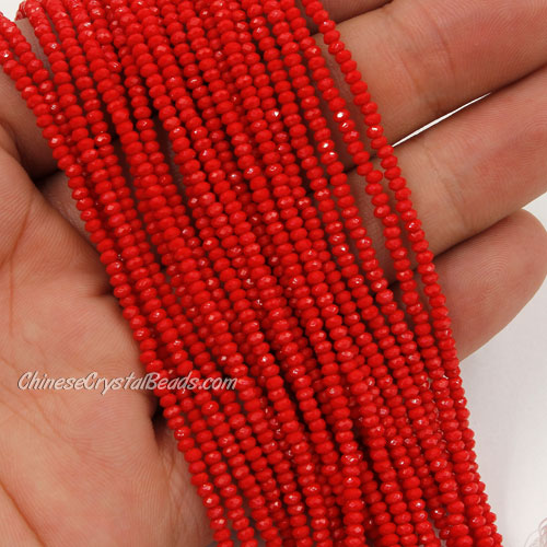 1.7x2.5mm rondelle crystal beads, red velvet, 190Pcs - Click Image to Close