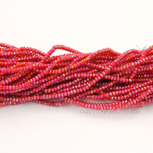 1.7x2.5mm rondelle crystal beads, red velvet 003, 190Pcs - Click Image to Close