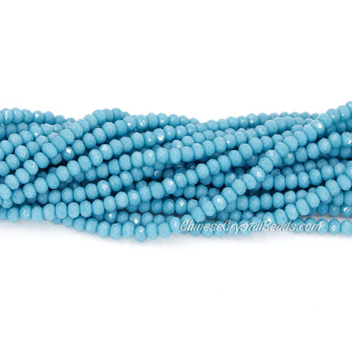 130Pcs 2x3mm Chinese Crystal Rondelle Beads Strand, blue Turquoise - Click Image to Close