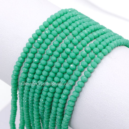 130Pcs 2x3mm Chinese Crystal Rondelle Beads opaque green Turquoise - Click Image to Close
