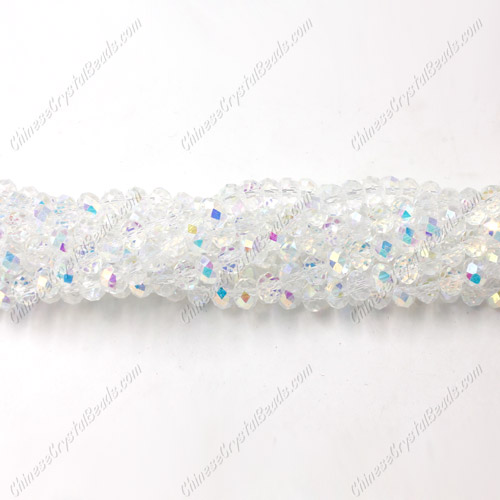 130Pcs 2x3mm Chinese Crystal Rondelle Beads, half Clear AB - Click Image to Close