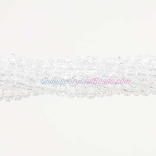130Pcs 2x3mm Chinese Crystal Rondelle Beads, Clear - Click Image to Close