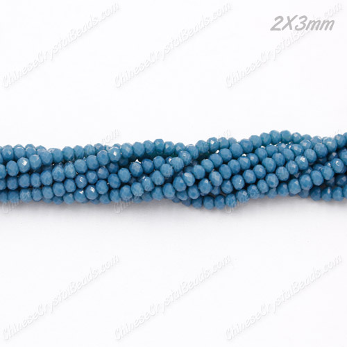 130Pcs 2x3mm Chinese Crystal Rondelle Beads, opaque dark blue - Click Image to Close