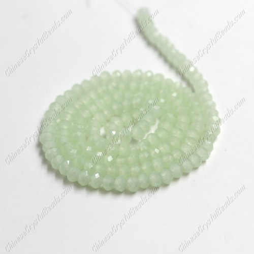 130Pcs 2x3mm Chinese Crystal Rondelle Beads, lt green jade - Click Image to Close