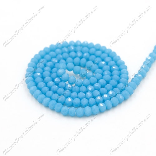 130Pcs 2x3mm Chinese Crystal Rondelle Beads, opaque aqua - Click Image to Close