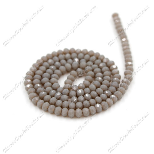 130Pcs 2x3mm Chinese Crystal Rondelle Beads, opaque lt gray - Click Image to Close