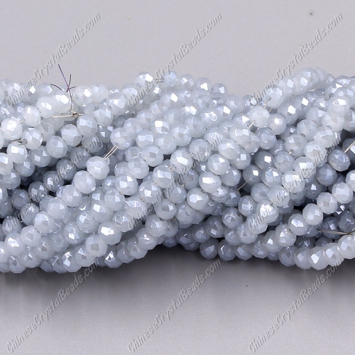 130Pcs 2x3mm Chinese Crystal Rondelle Beads, gray and blue jade - Click Image to Close