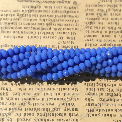 130Pcs 3x4mm Chinese rondelle crystal beads,opaque med sapphire - Click Image to Close