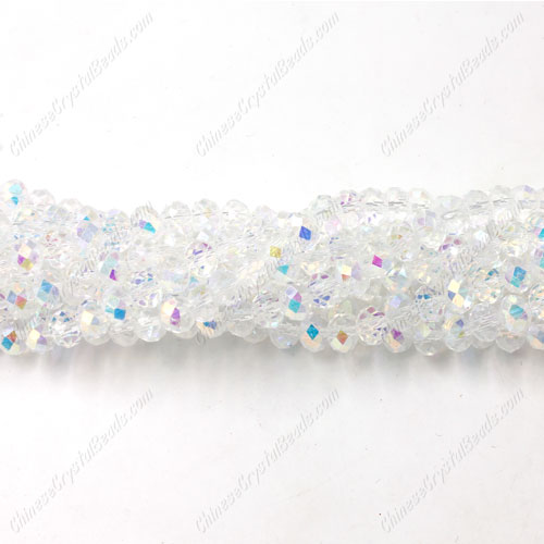 130Pcs 3x4mm half Clear AB Chinese rondelle crystal beads - Click Image to Close