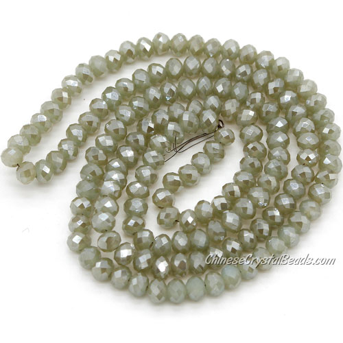 130Pcs 3x4mm Chinese Crystal rondelle beads, opaque khaki - Click Image to Close