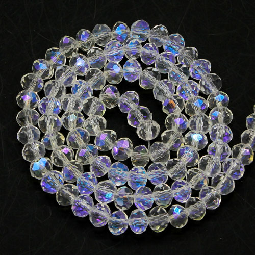 4x6mm Chinese Crystal Rondelle Beads, AAA clear AB, about 95 pcs - Click Image to Close