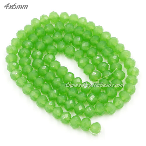 4x6mm green jade Chinese Crystal Rondelle Beads about 95 beads - Click Image to Close