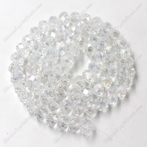 4x6mm Clear AB Chinese Crystal Rondelle Beads about 95 beads - Click Image to Close