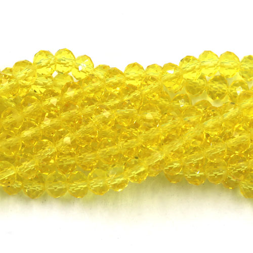 4x6mm lemon crystal rondelle beads about 95 beads - Click Image to Close