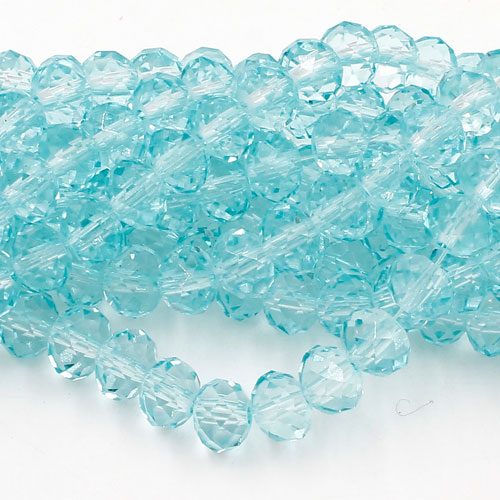 6x8mm rondelle crystal beads, paint aque color, 70 beads - Click Image to Close