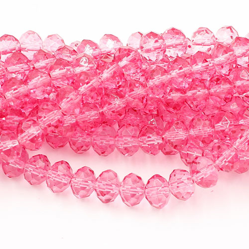 6x8mm rondelle crystal beads, paint rose color, 70 beads - Click Image to Close