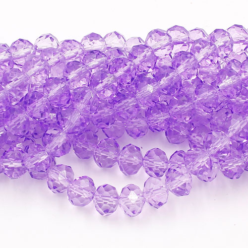 6x8mm rondelle crystal beads, paint orchid color, 70 beads - Click Image to Close