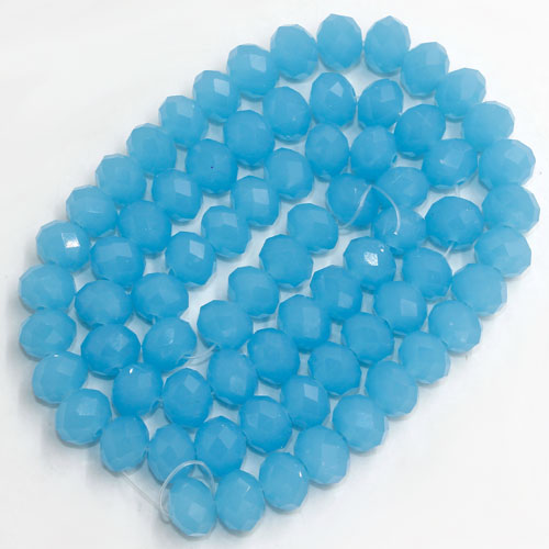 Chinese Crystal Rondelle Beads, 6x8mm, opaque dark aque, about 72 beads - Click Image to Close