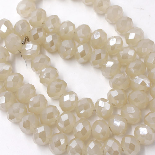 70Pcs 8x10mm Chinese Crystal Rondelle Strand beige light - Click Image to Close