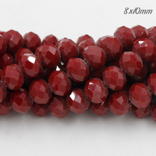 70 pieces 8x10mm Chinese Crystal Rondelle Strand, dark Red Velvet - Click Image to Close