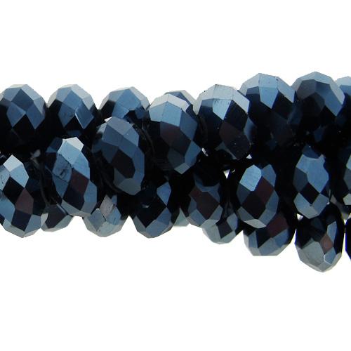 70 pieces 8x10mm Chinese Crystal Rondelle Strand, Gun Metal - Click Image to Close