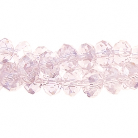 Chinese Crystal Rondelle Strand, Lt. Pink, 10x14mm, 20 beads