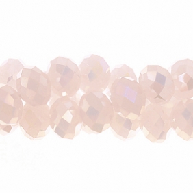 Chinese Crystal Rondelle Strand, Opaque Pink AB, 9x12mm, about 36 beads