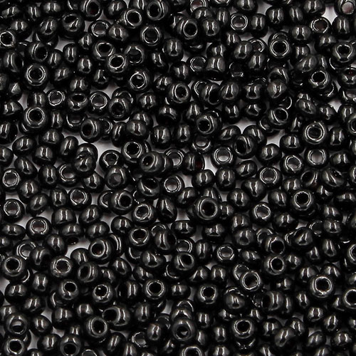 1.8mm AAA round seed beads 13/0, black, approx. 30 gram bag - Click Image to Close