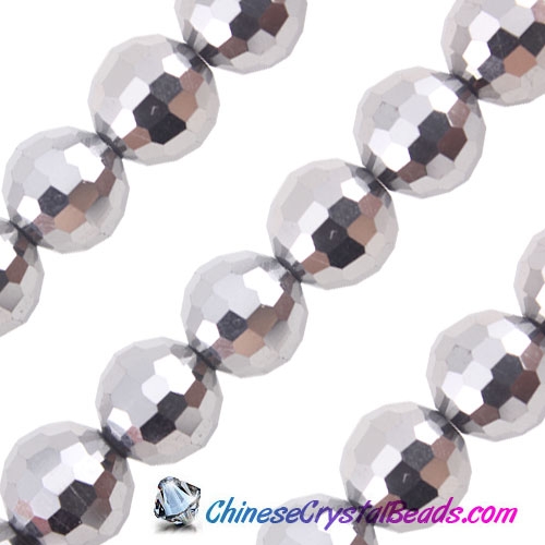 Crystal Disco Round Beads, Silver, 96fa, 12mm, 16 beads - Click Image to Close