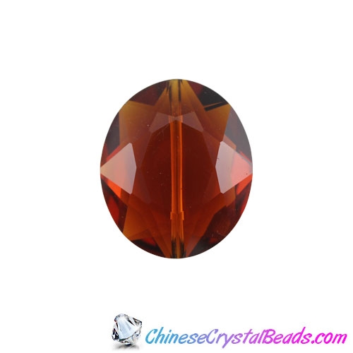 Chinese Crystal Faceted Oval pendant, Smokey Topaz, 20x24mm, 1 Beads - Click Image to Close