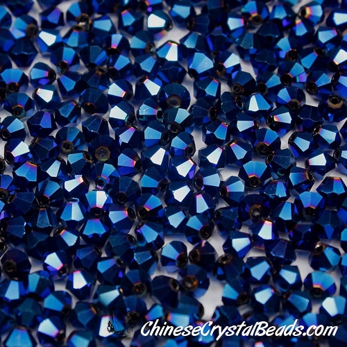 700pcs Chinese Crystal 4mm Bicone Beads,Metallic Blue, AAA quality - Click Image to Close