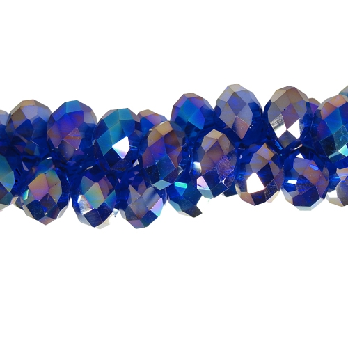70Pcs 8x10mm Chinese Crystal Rondelle Bead Strand, sapphire AB - Click Image to Close