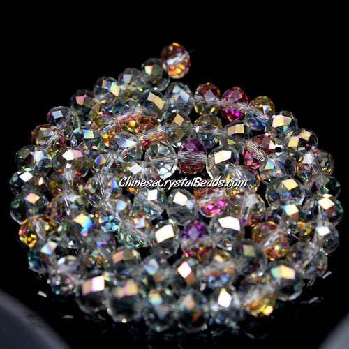 Chinese Crystal Rondelle Strand, 6x8mm, gold and purple light, about 72 beads - Click Image to Close