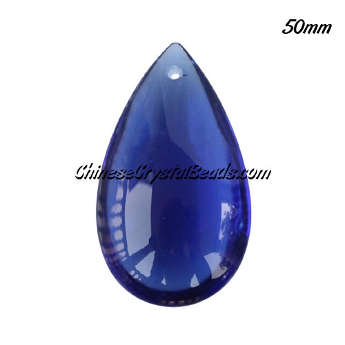 50x28mm Big Crystal beads Curtain drop Smooth surface pendant, blue, hole: 1.5mm - Click Image to Close